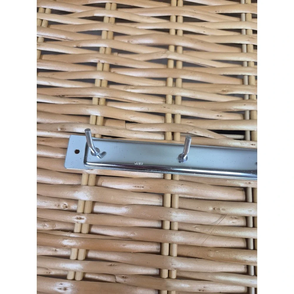 Vintage Japan Chrome 6 Hook Wall Rack MCM Kitchen Utensil Towel Hanger Organizer